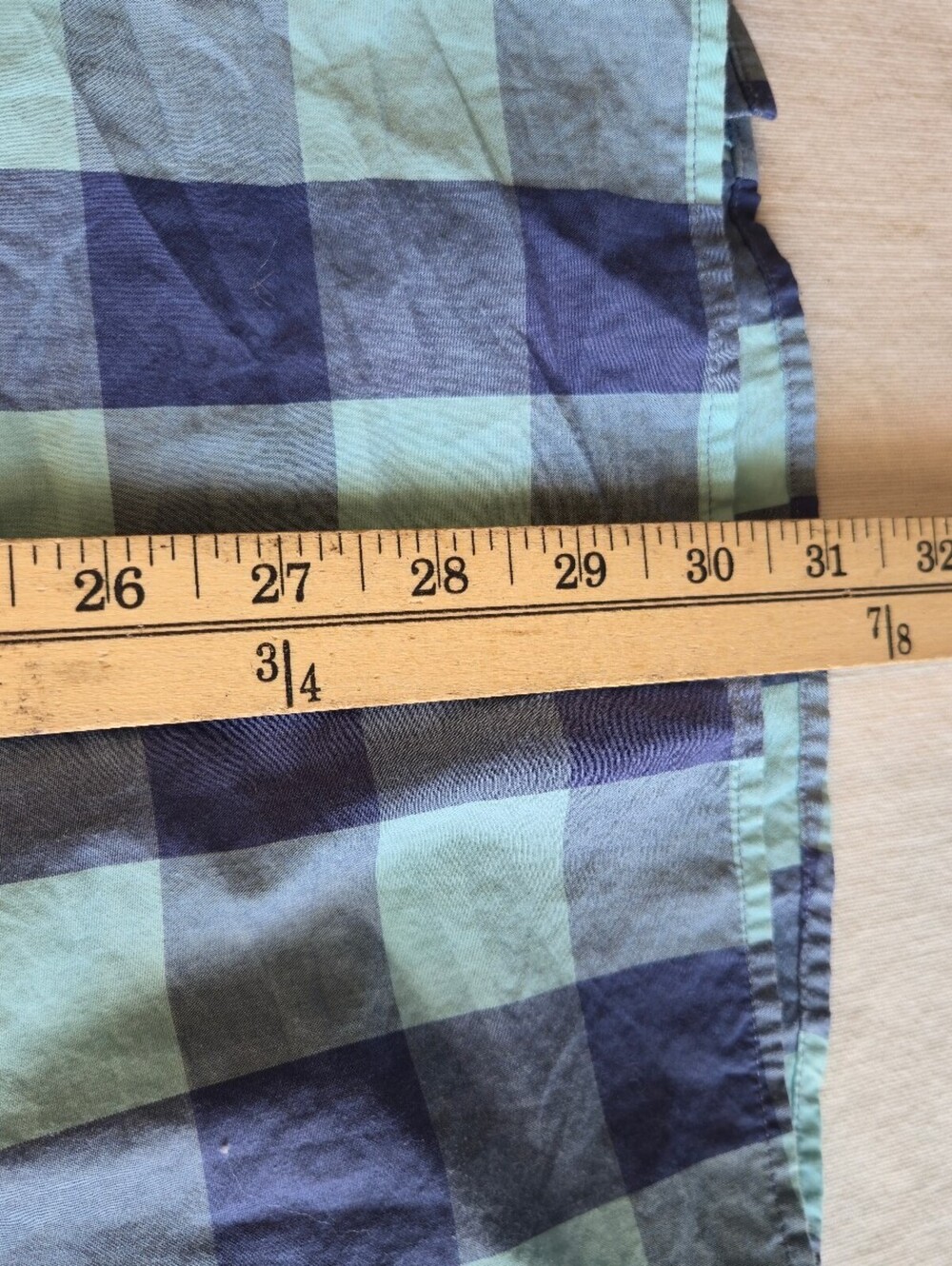 UNTUCKit Men's XXX-Large Blue and Green Checkered Short Sleeve Shirt - Picture 6 of 6
